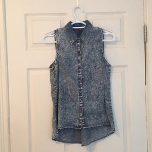 Mimi Chica Acid Wash Sleeveless Top